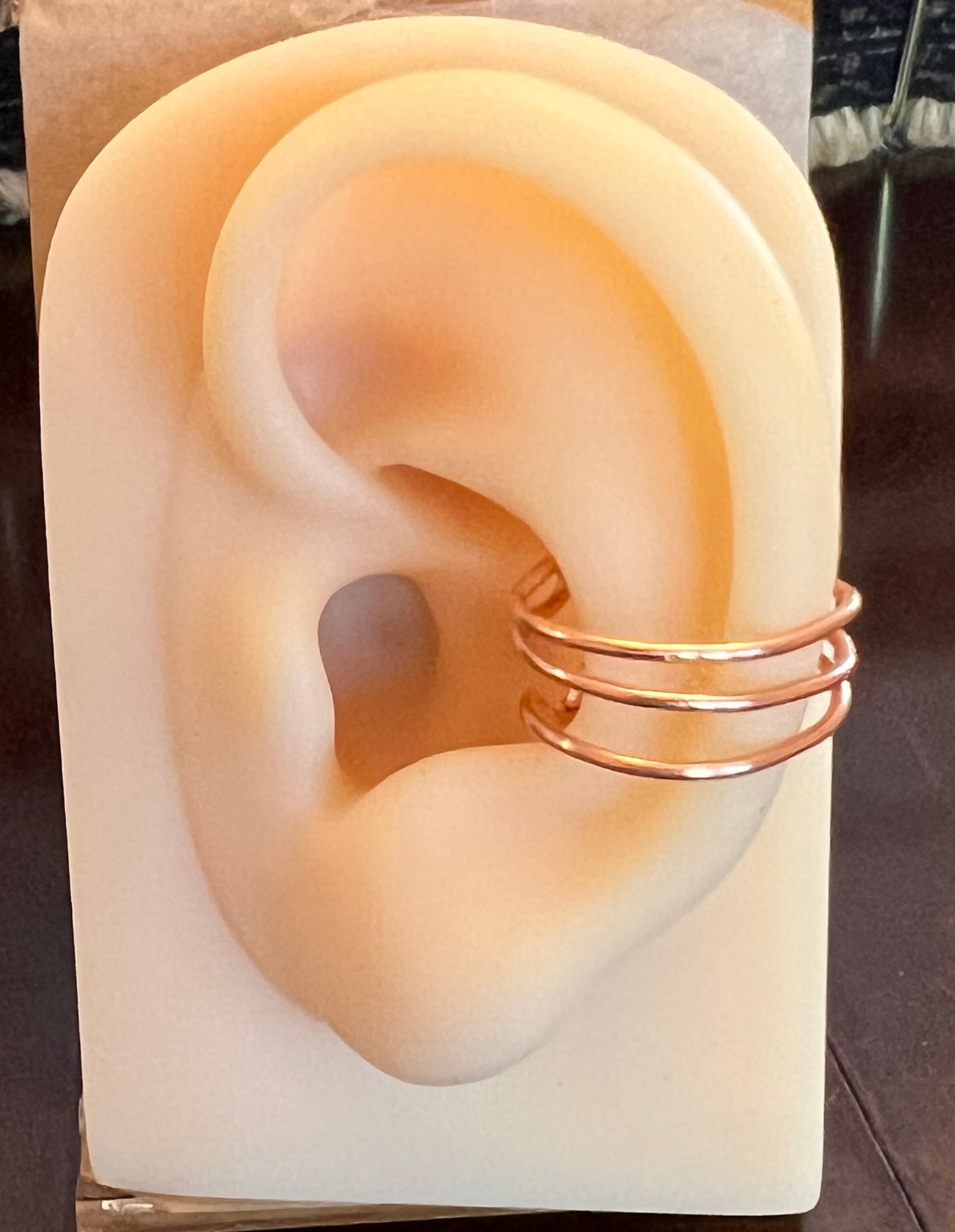 copper toned  3 loop ear cuff